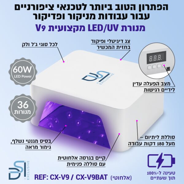 מנורת ייבוש אלחוטית לציפורניים DSI Exclusive